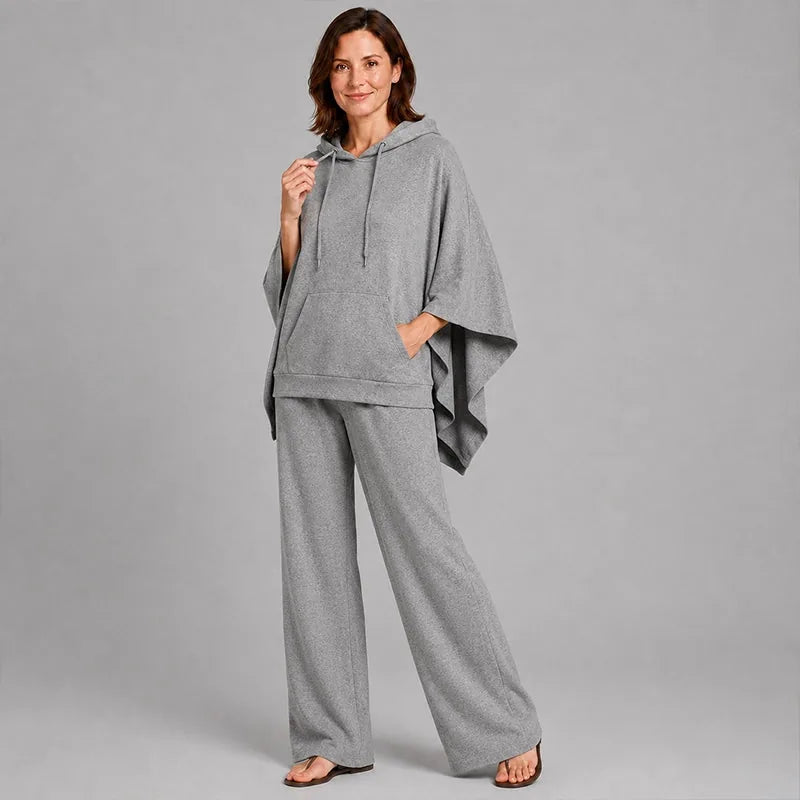 Women’s Asymmetric Hem Sweatshirt and Pants Set