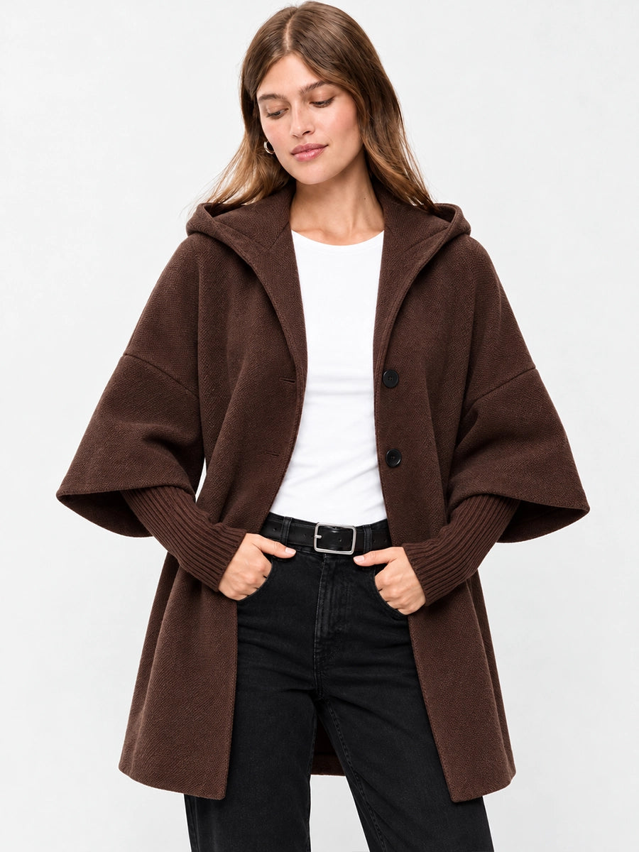 Women’s Faux Two-Piece Hooded Jacket for Casual Layering