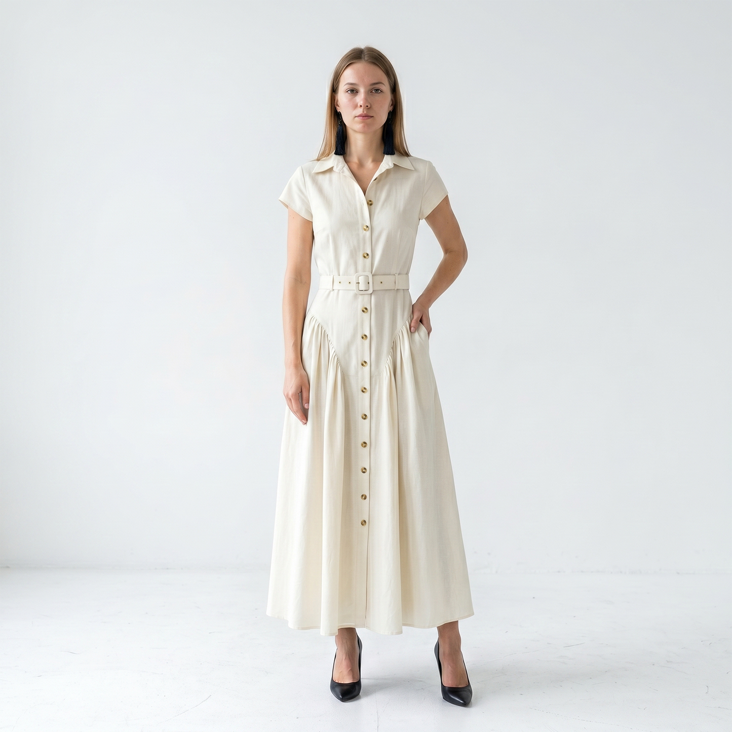 Lapel Single-Breasted Slim Fit Dress
