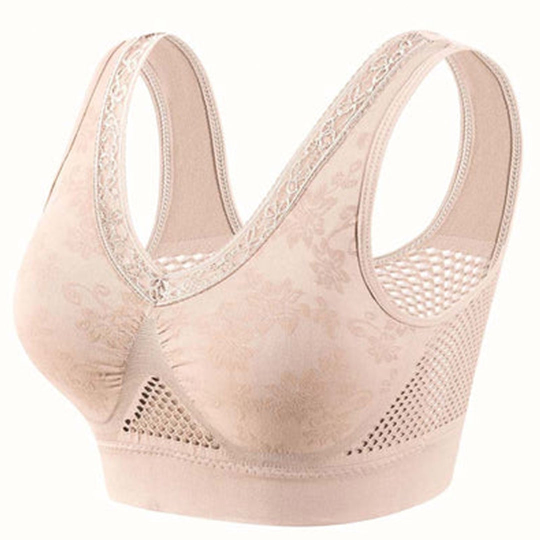 Lace Trim Breathable Bra 2 Pcs