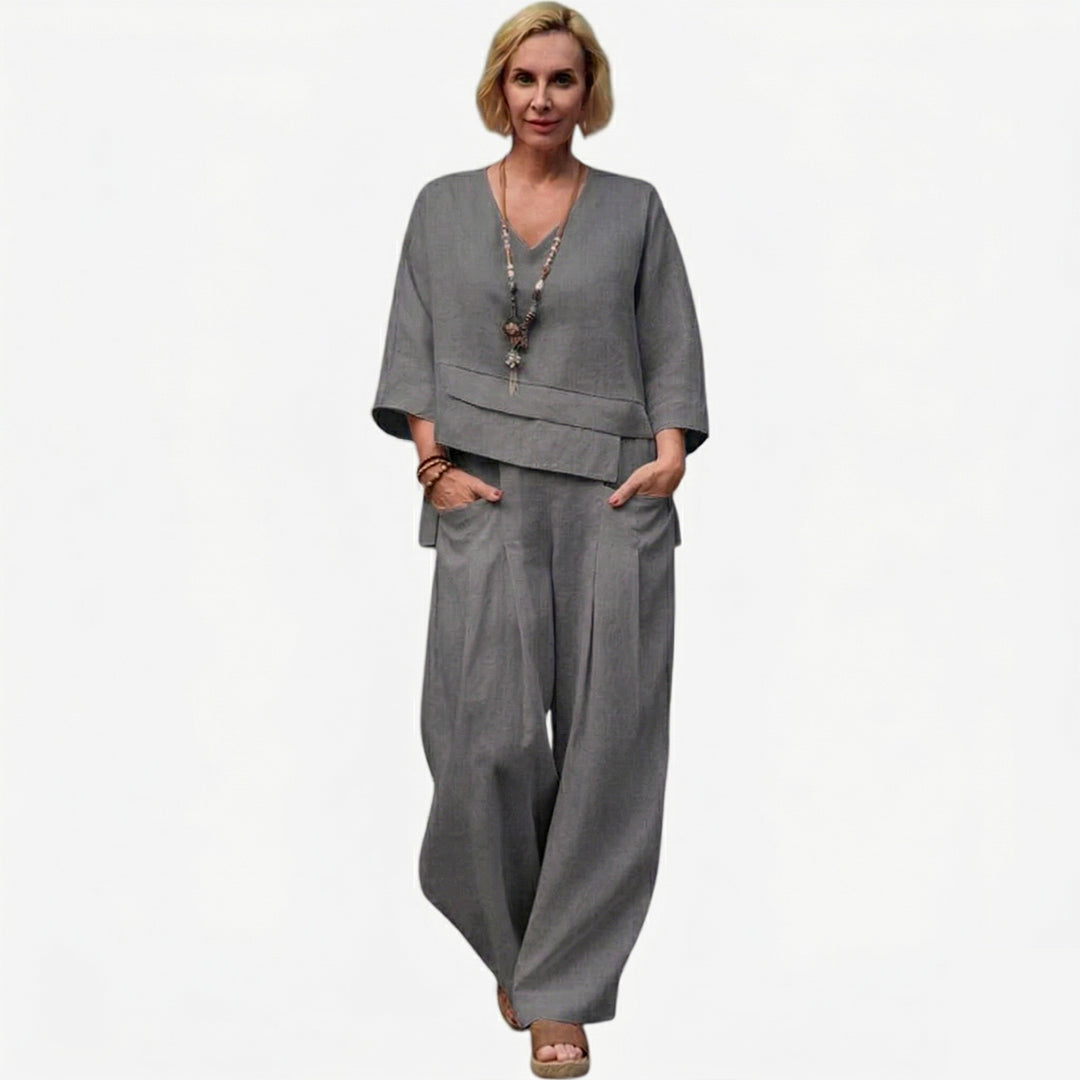 Relaxed Two-Piece Wide-Leg Set