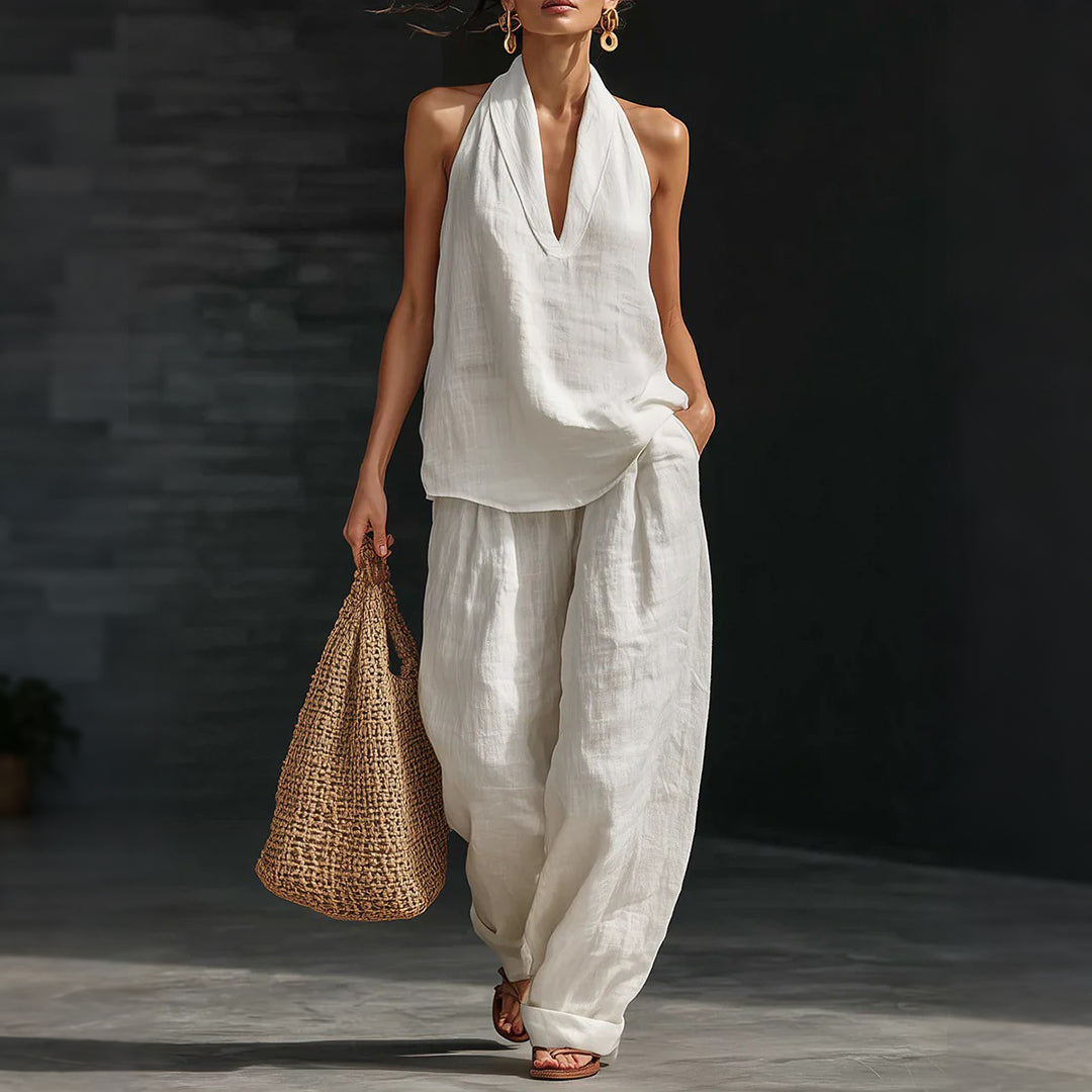 V-Neck Tank Top & Pants Set