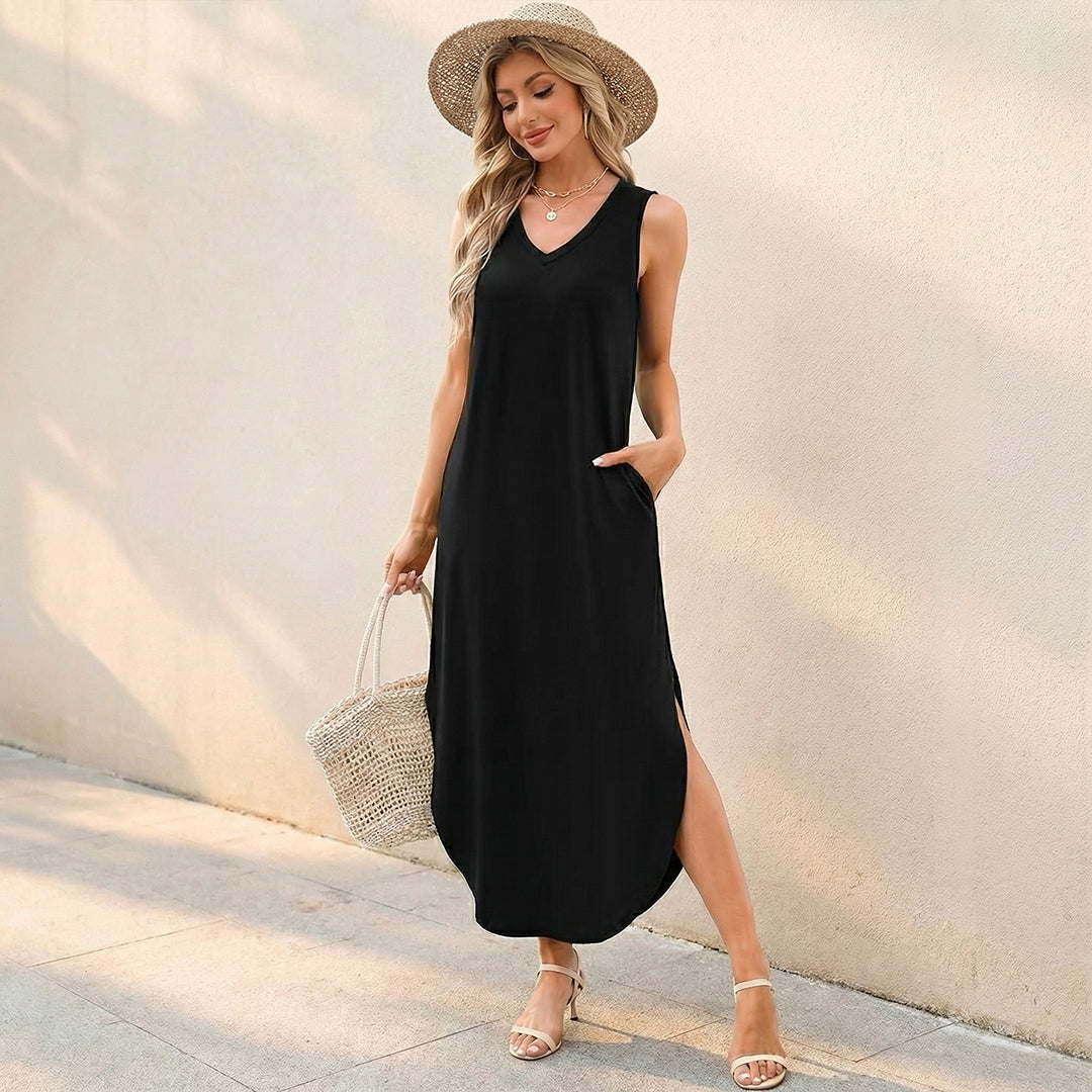Slimetica V Neck Summer Dresses