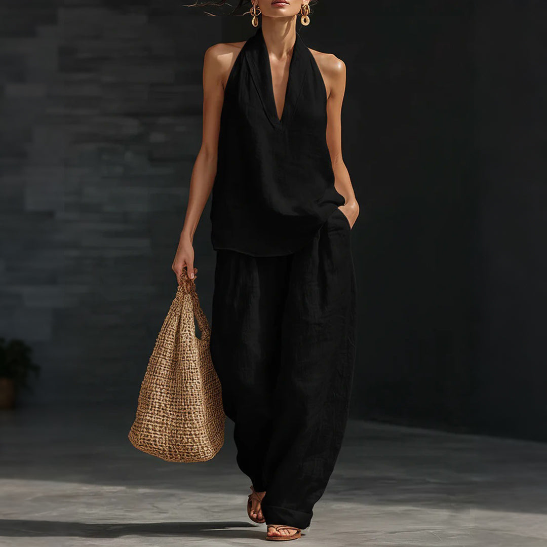 V-Neck Tank Top & Pants Set