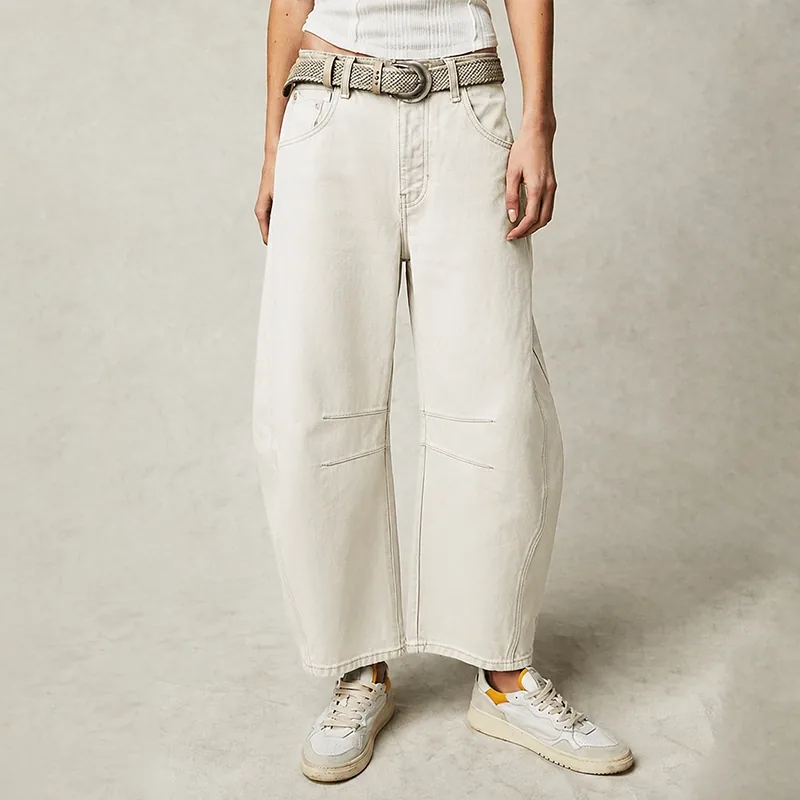Women’s Relaxed Wide-Leg Washed Jeans