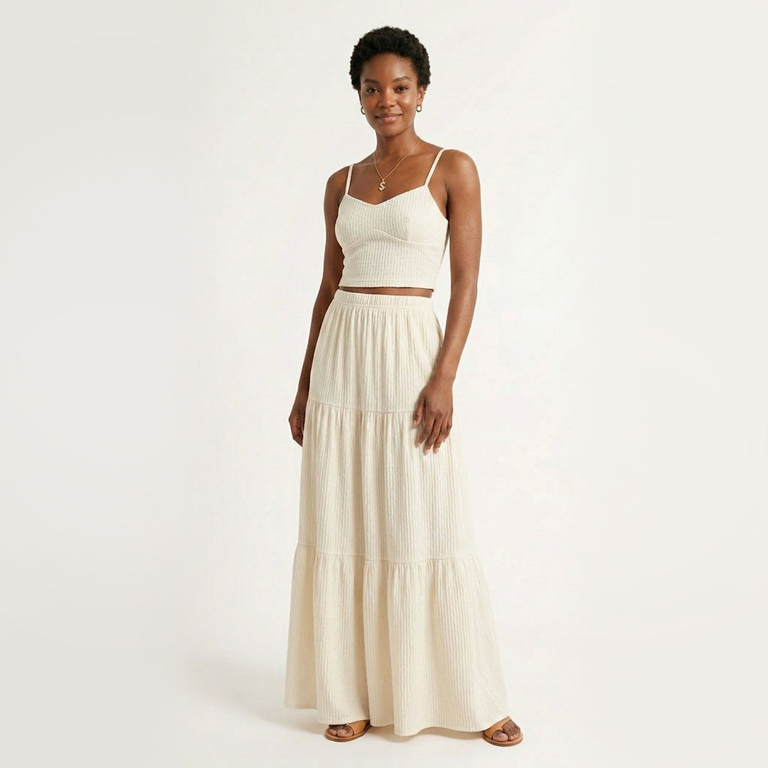 Crop Top Cami & Maxi Skirt Set