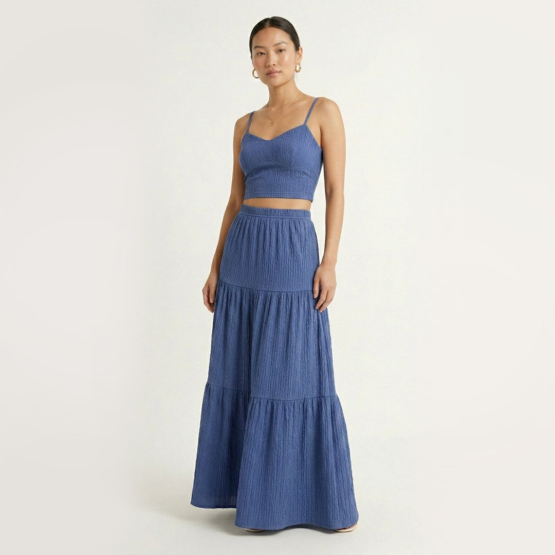 Crop Top Cami & Maxi Skirt Set