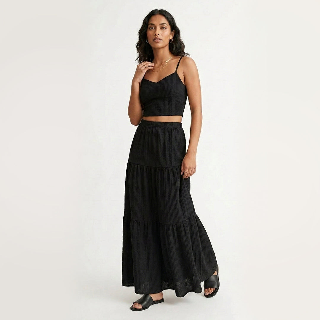 Crop Top Cami & Maxi Skirt Set