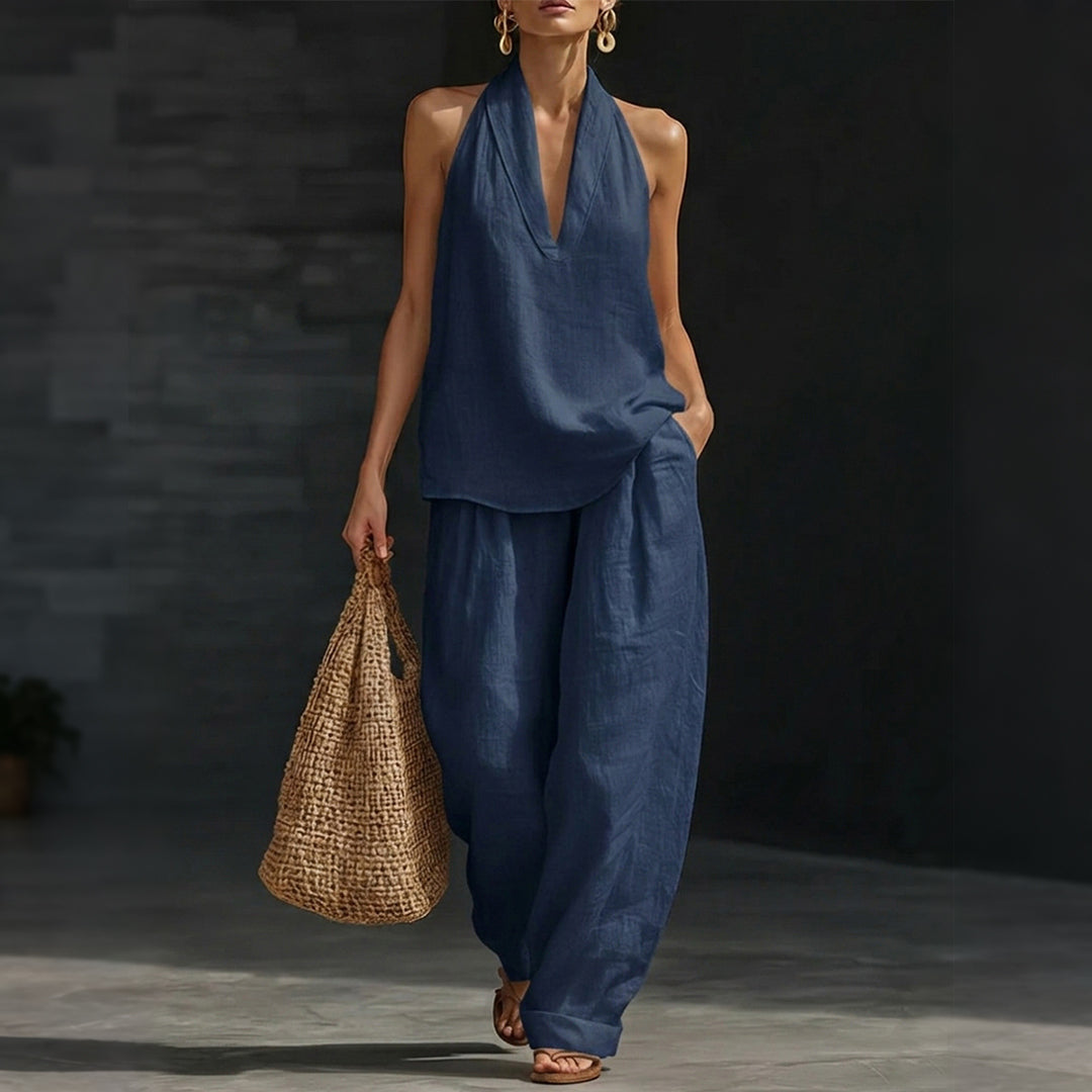 V-Neck Tank Top & Pants Set