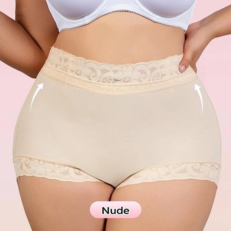 High-Waist Lace Butt-Lift Shapewear Shorts