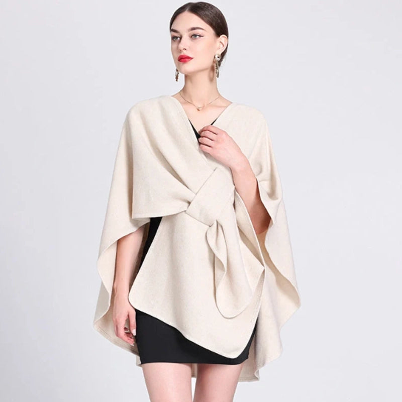 Women’s Vintage Wool-Look Cape Wrap Shawl