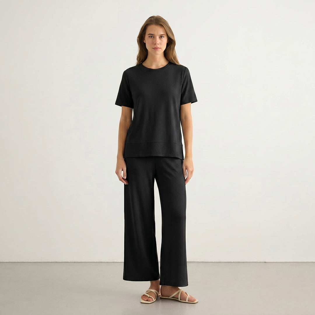 Women’s 2-Piece Summer Lounge Set – Casual Wide Leg Outfit
