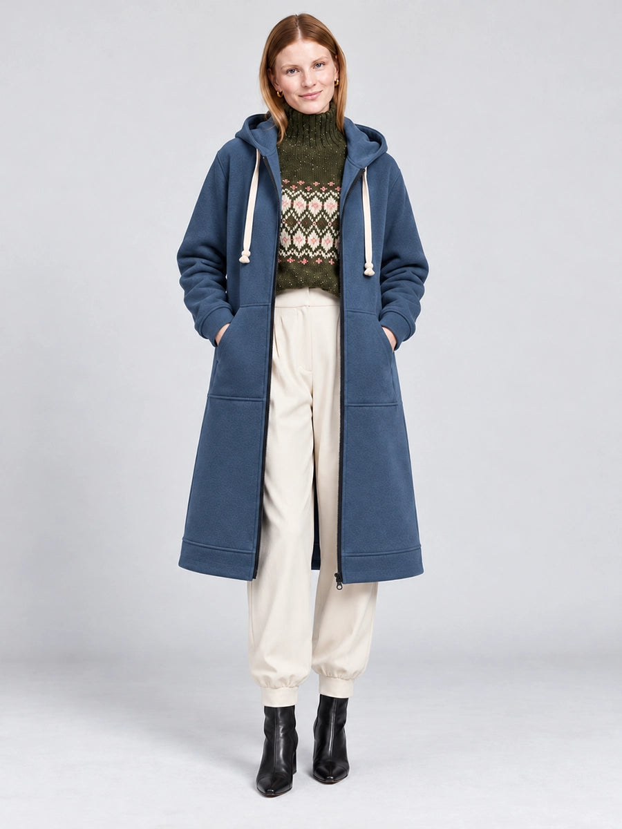 Longline Zip-Up Casual Jacket for Everyday Layering
