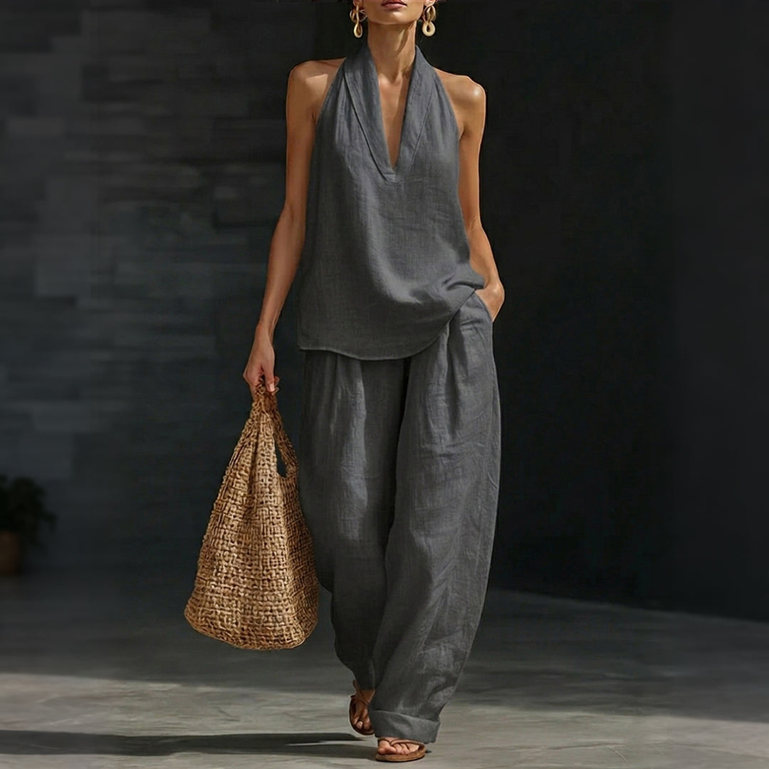 V-Neck Tank Top & Pants Set