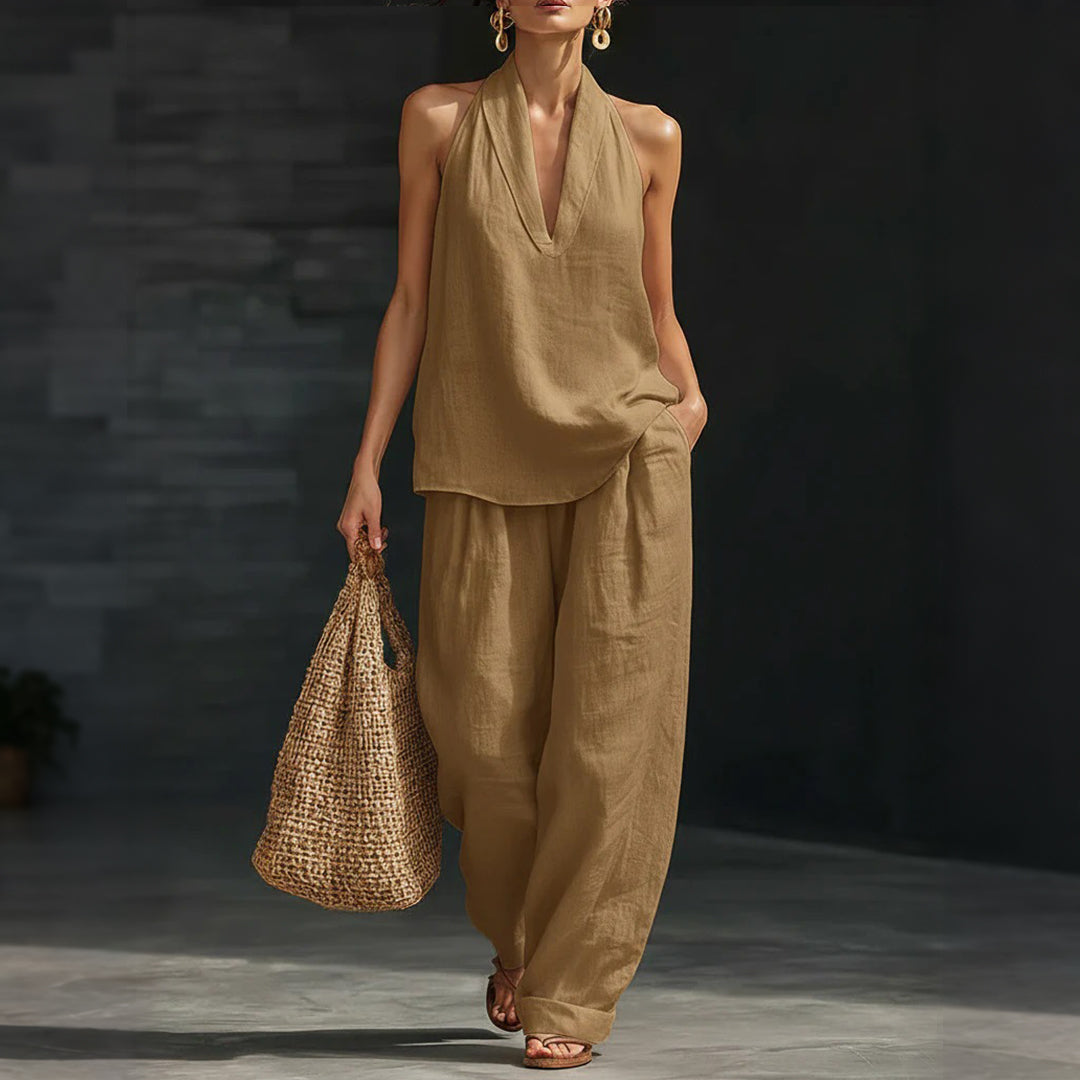 V-Neck Tank Top & Pants Set