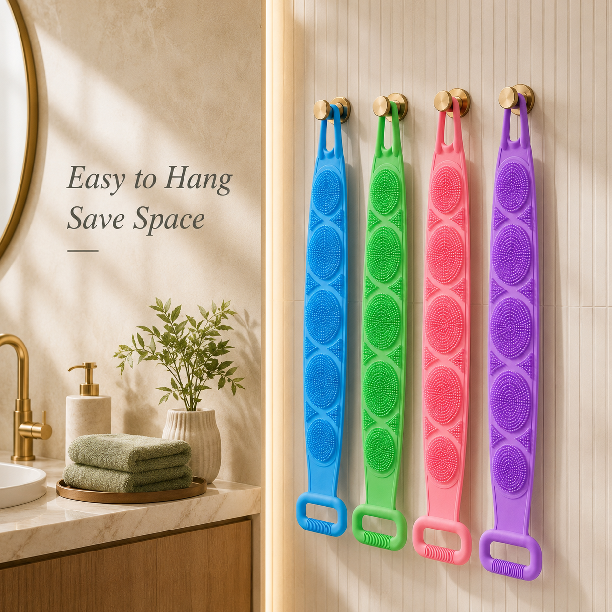 Long-Handle Exfoliating Back Scrubber – 2 Pack - image 1