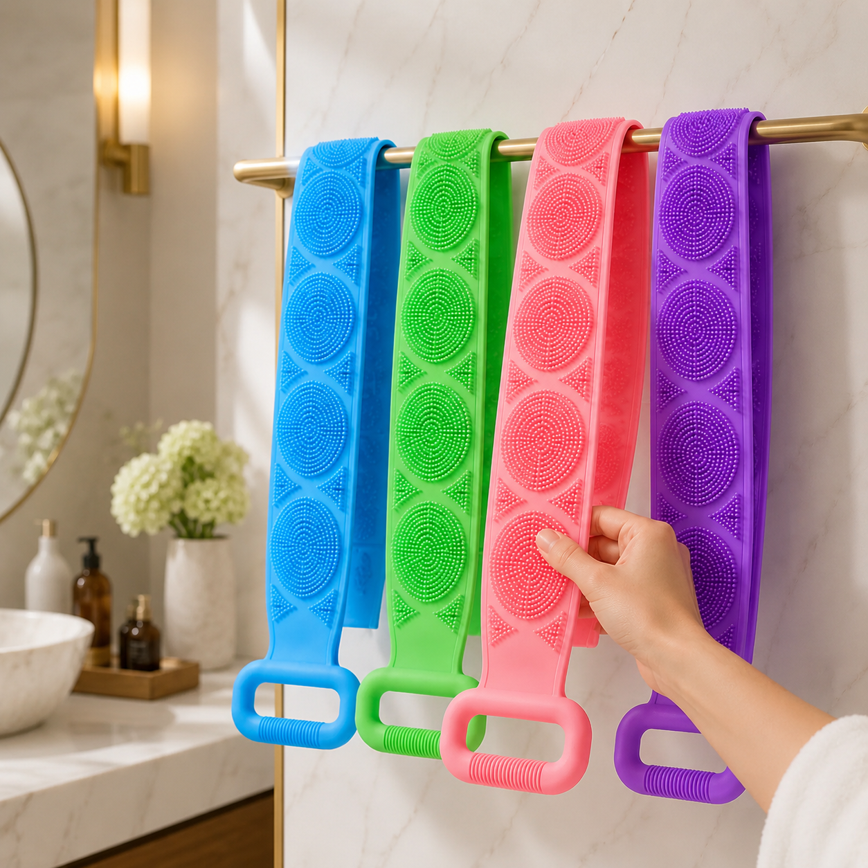 Long-Handle Exfoliating Back Scrubber – 2 Pack - image 10