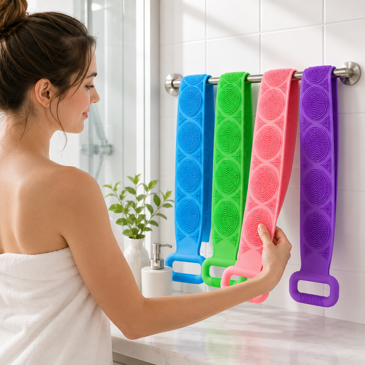Long-Handle Exfoliating Back Scrubber – 2 Pack - image 5