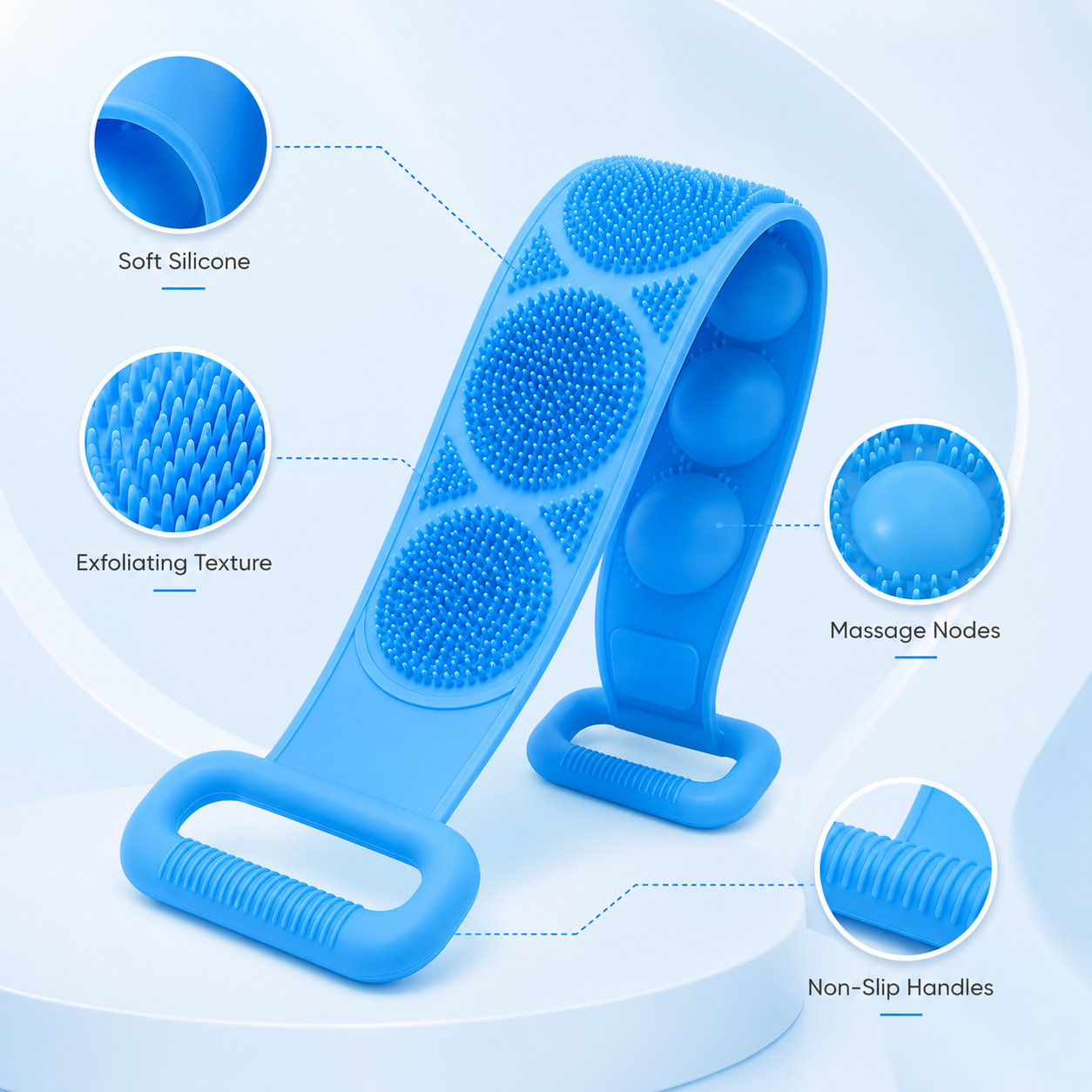 Long-Handle Exfoliating Back Scrubber – 2 Pack - image 9