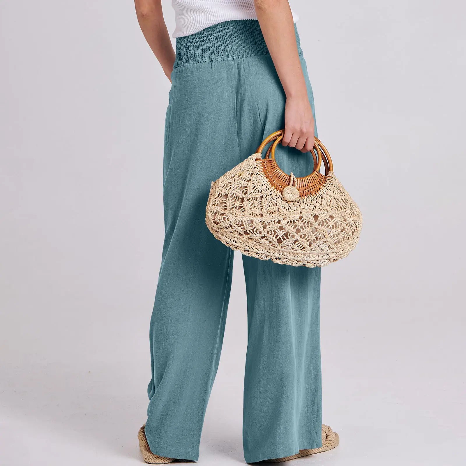 Women's Linen Wide Leg Palazzo Pants - image 4