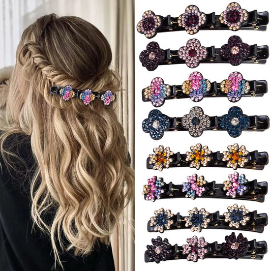 Sparkling Clover and Flower Hair Clips – 4 Pack – product image 1