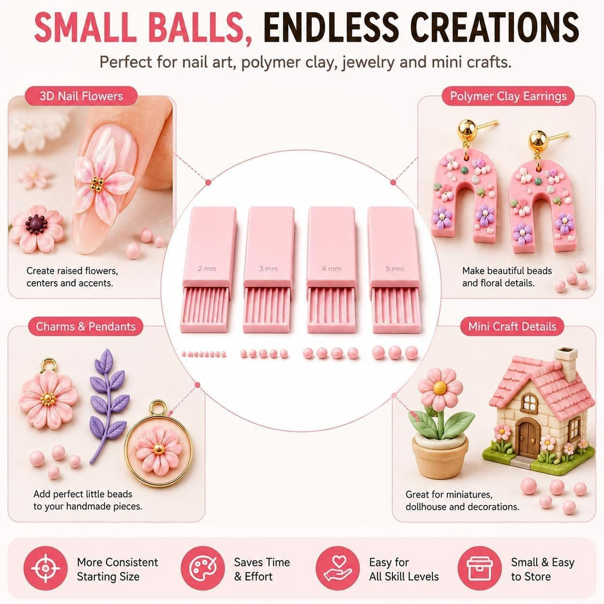 3D Floral Nail Art Clay Tool Kit – product image 3