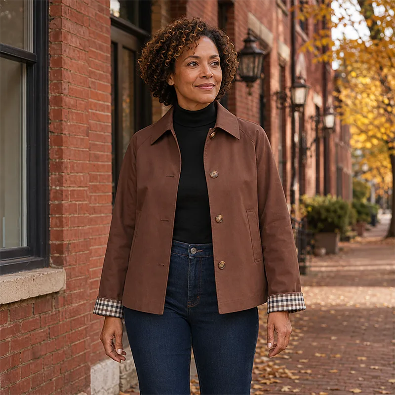 Women’s Cropped Utility Trench Jacket