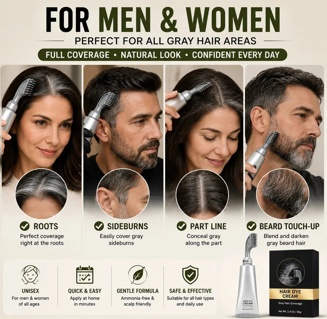 Instant Gray Coverage Hair Dye Comb – 80g – product image 7