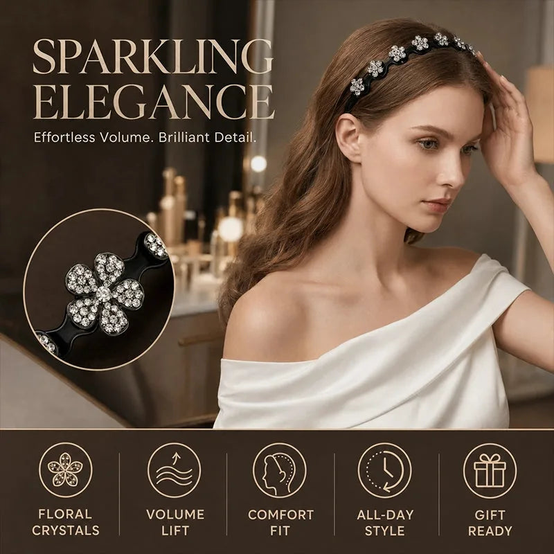 Rhinestone Wavy Headband Set – 4 Pieces