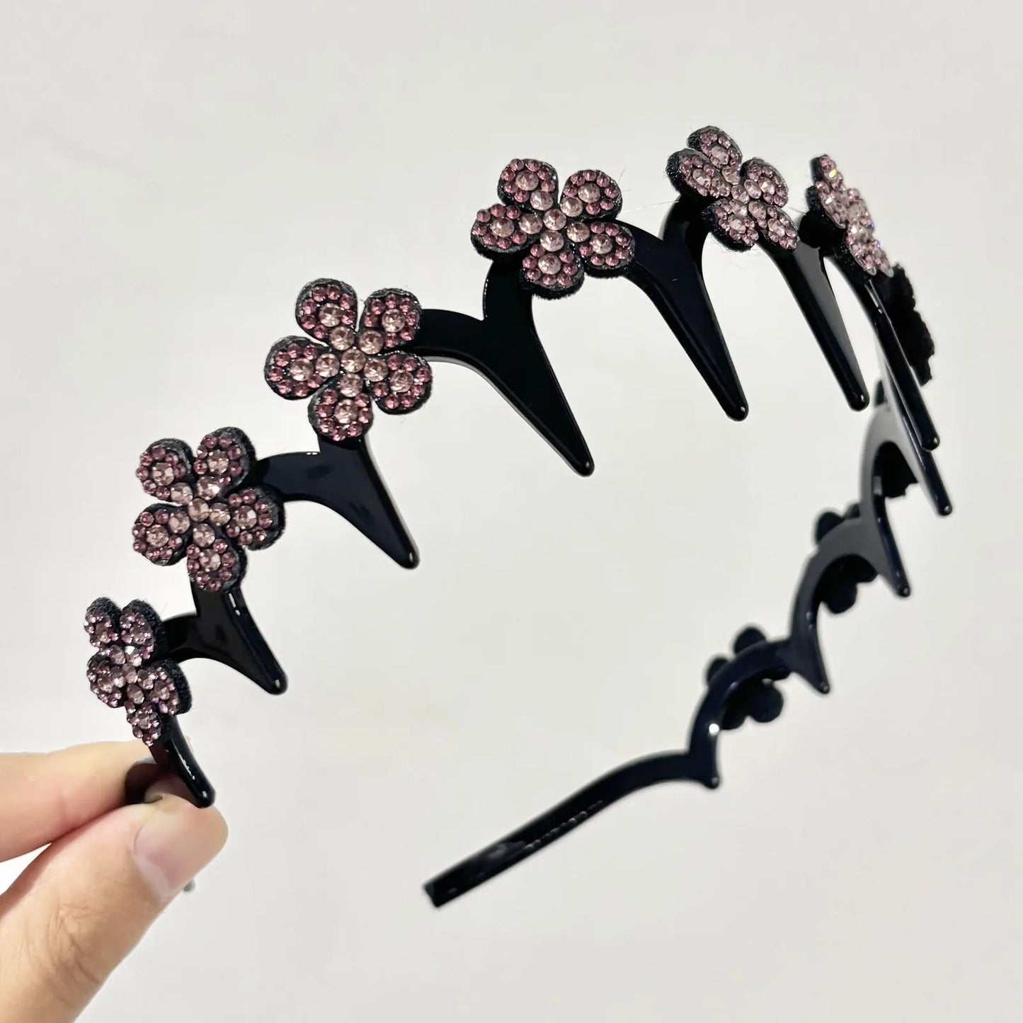 Rhinestone Wavy Headband Set – 4 Pieces