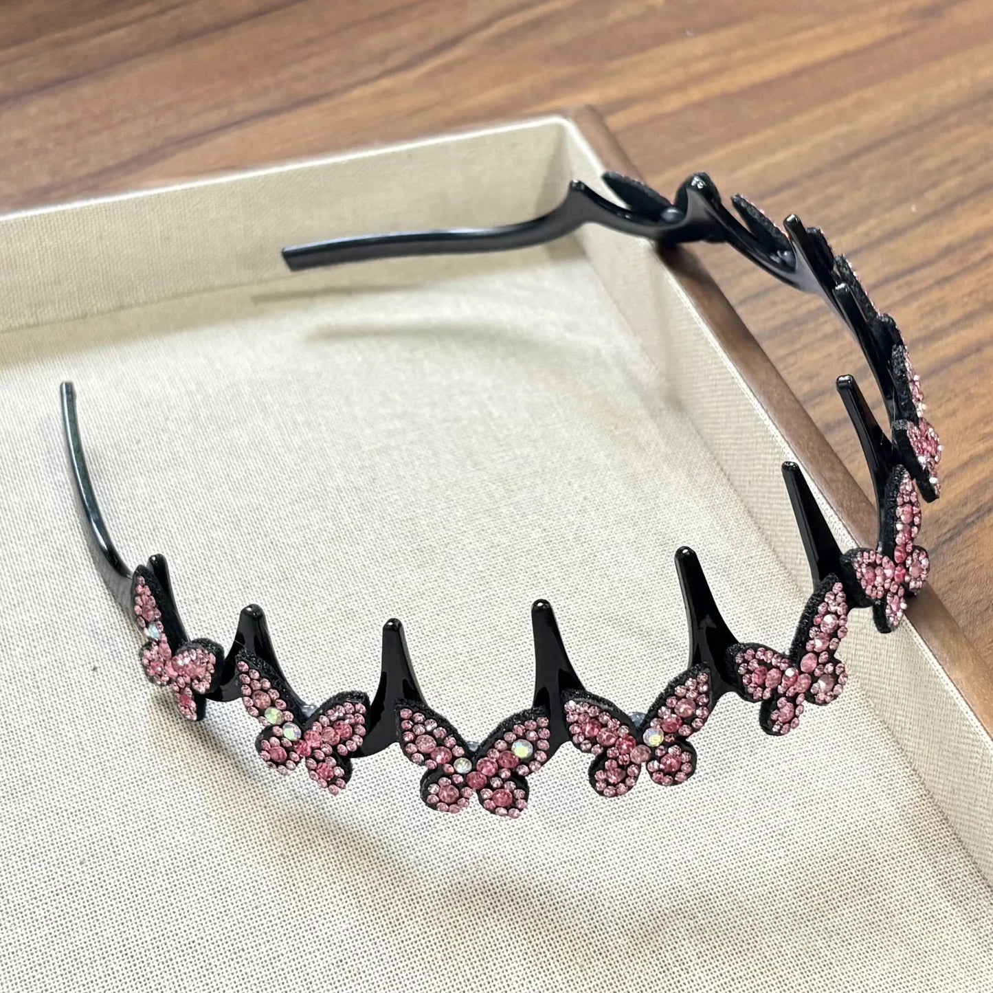Rhinestone Wavy Headband Set – 4 Pieces