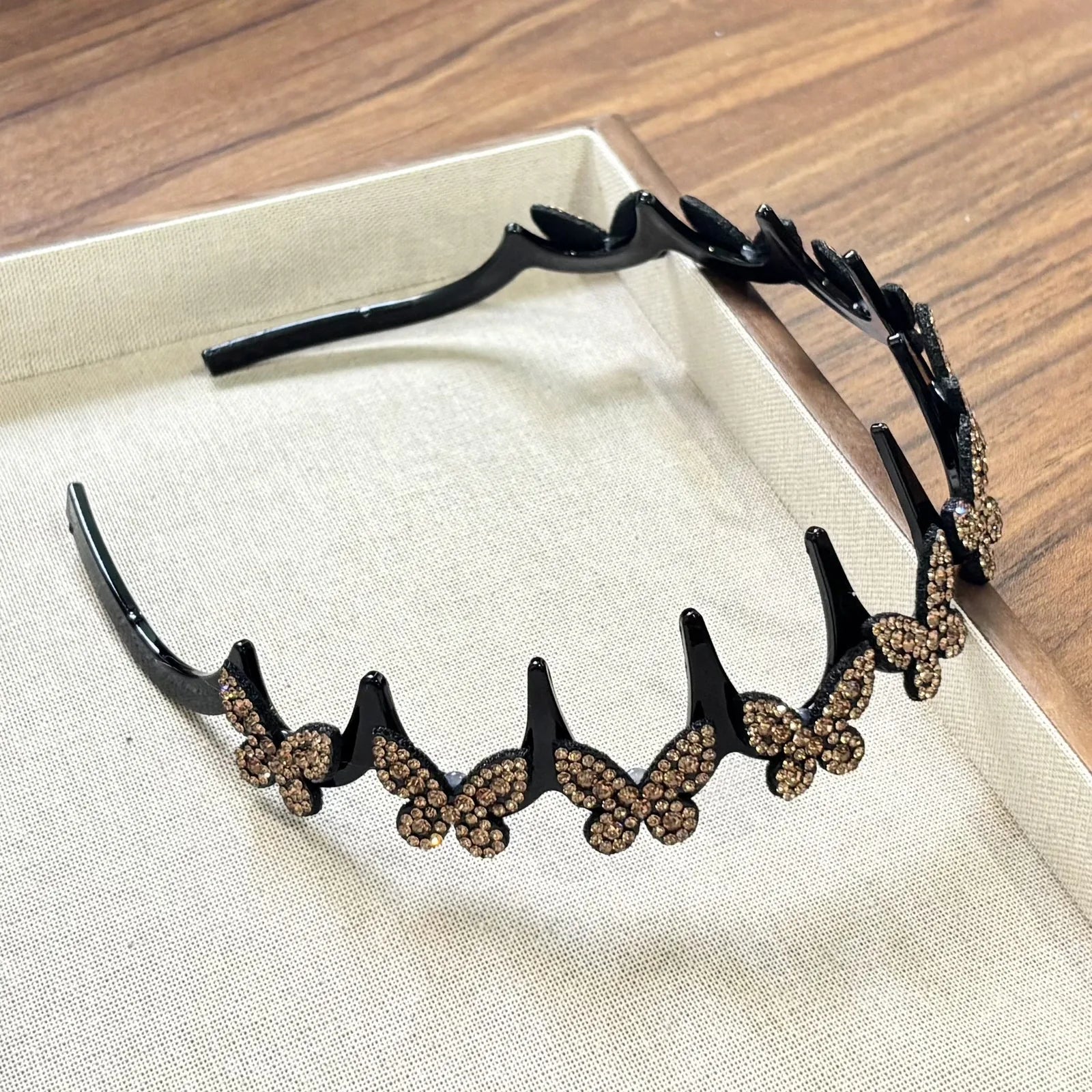 Rhinestone Wavy Headband Set – 4 Pieces