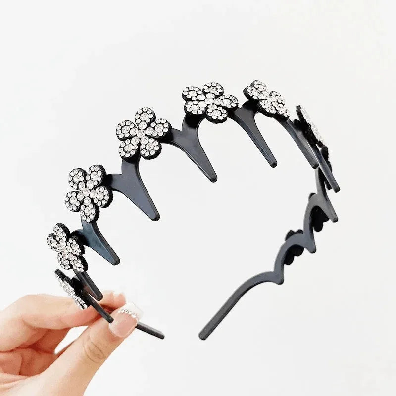 Rhinestone Wavy Headband Set – 4 Pieces – product image 1