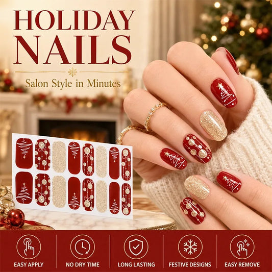 Glow-in-the-Dark Christmas Nail Sticker Set – 7 Sheets