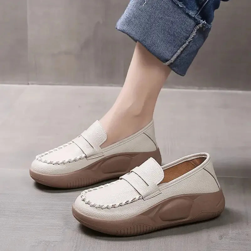 Women's Platform Leather Loafers with Cushioned Sole – product image 5