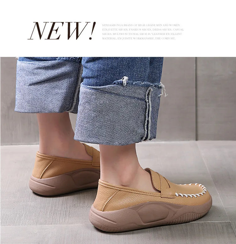 Women's Platform Leather Loafers with Cushioned Sole – product image 7