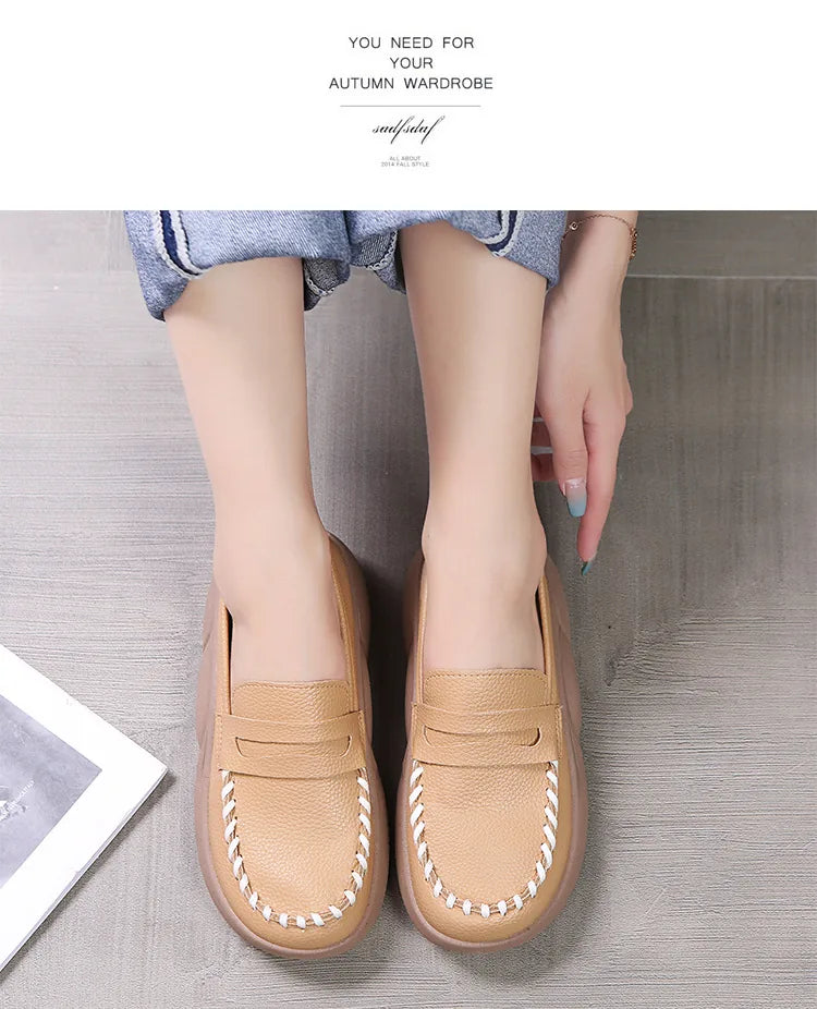 Women's Platform Leather Loafers with Cushioned Sole – product image 8