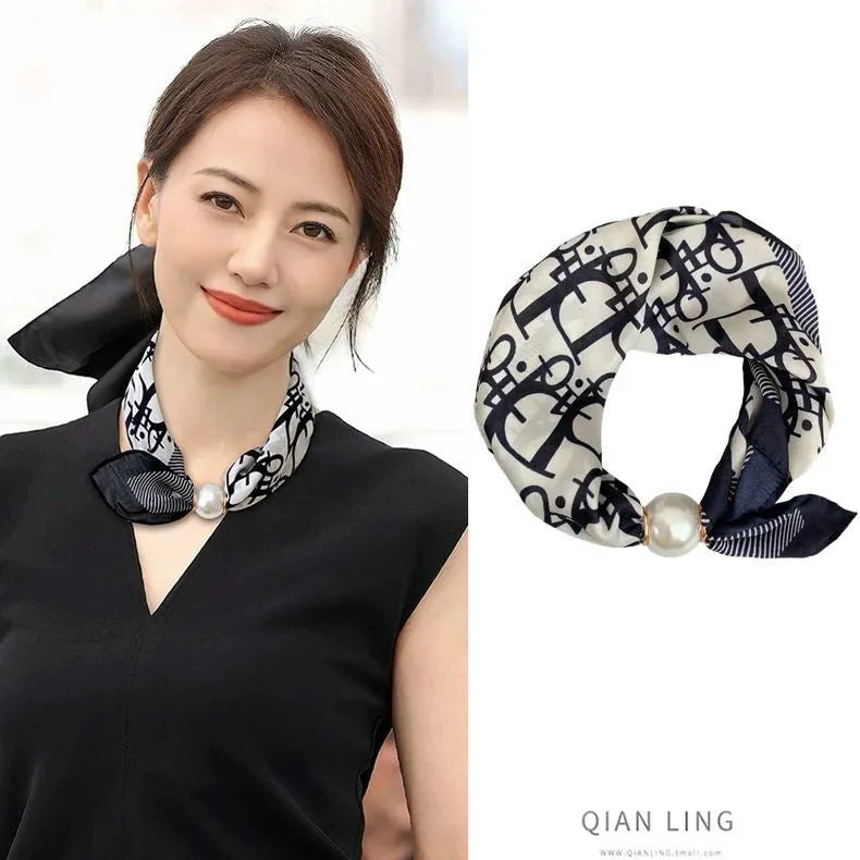 Pearl-Ring Pull-Through Scarf Necklace