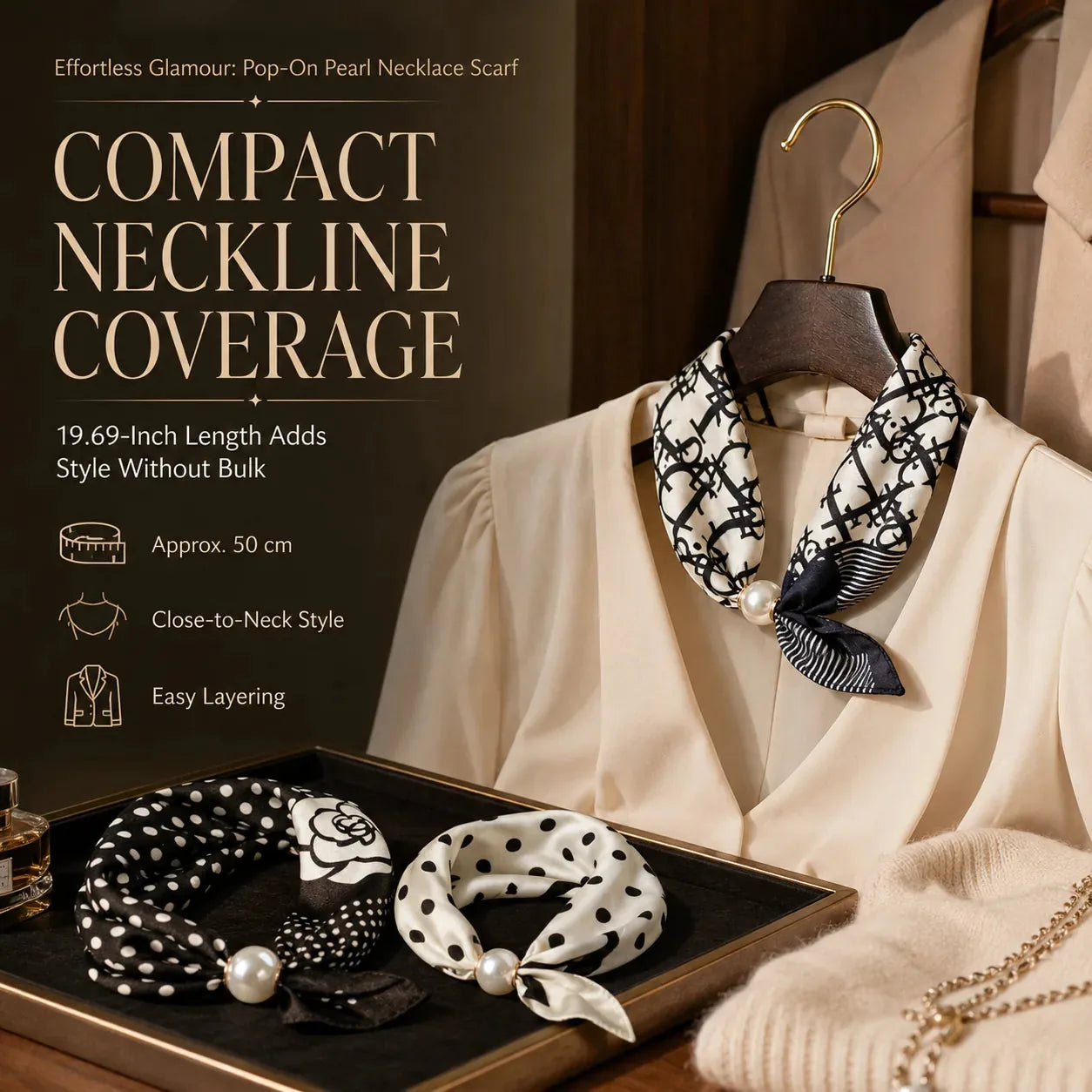 Pearl-Ring Pull-Through Scarf Necklace – product image 2