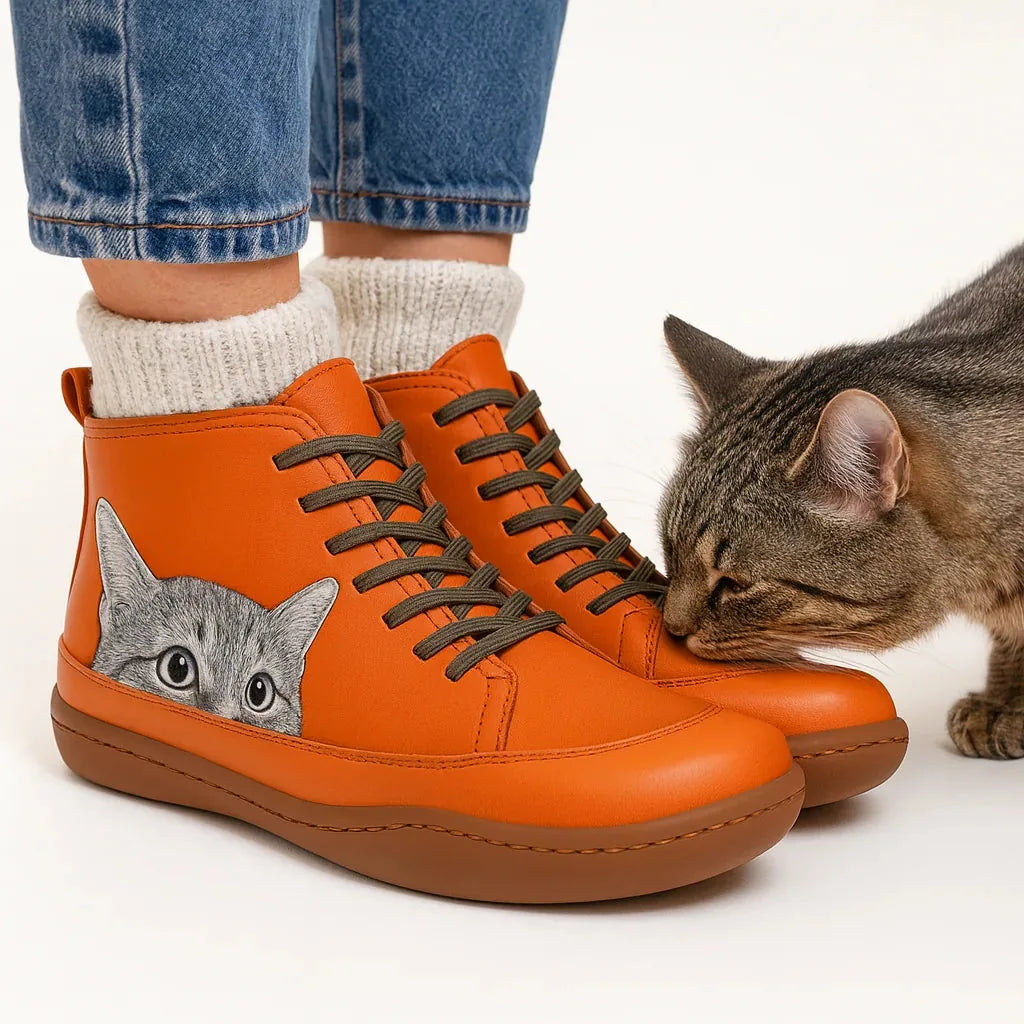 Women’s Cat-Print Buckle Ankle Boots – product image 8