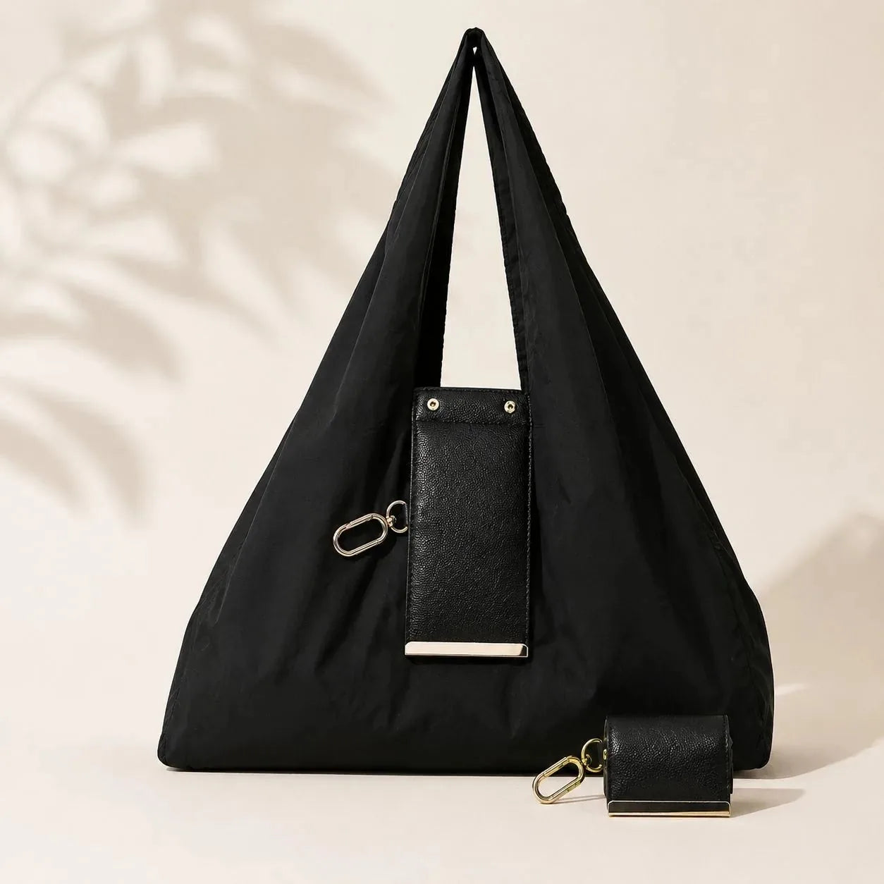 Foldable Keychain Shopping Tote Bag with Metal Clip – product image 8