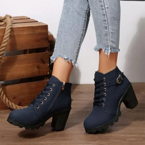 Women's Chunky-Heel Lace-Up Ankle Boots – image 3