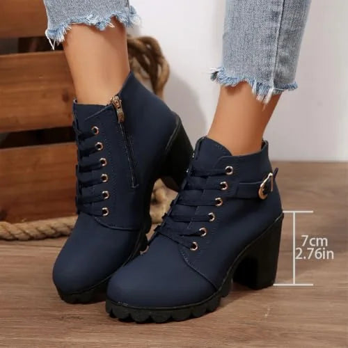 Women's Chunky-Heel Lace-Up Ankle Boots – image 6