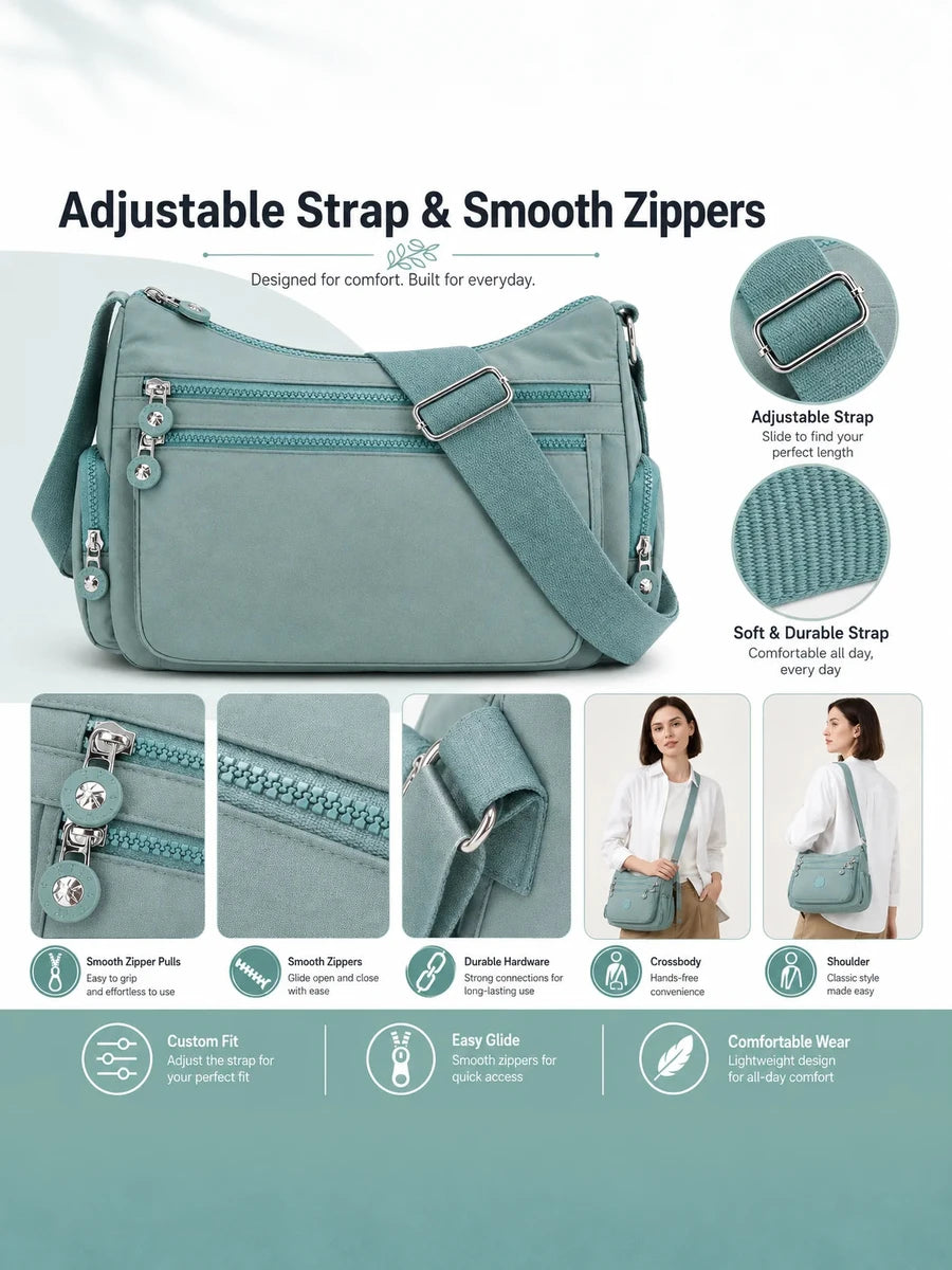 Multi-Pocket Nylon Crossbody Bag – image 10