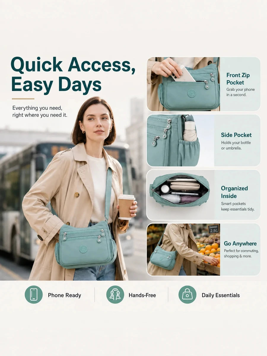 Multi-Pocket Nylon Crossbody Bag – image 7