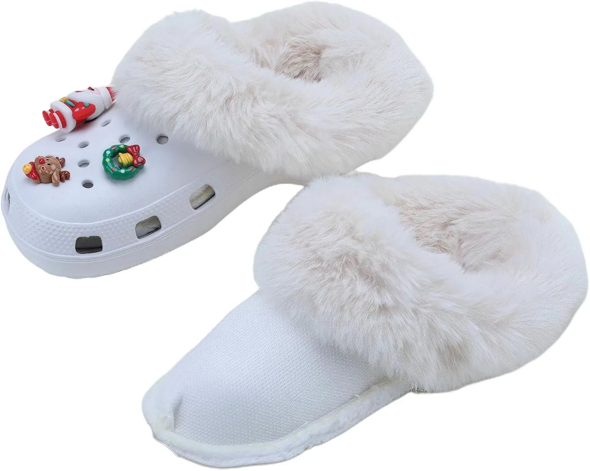 Removable Long-Pile Clog Liner Set with Laces — view 2