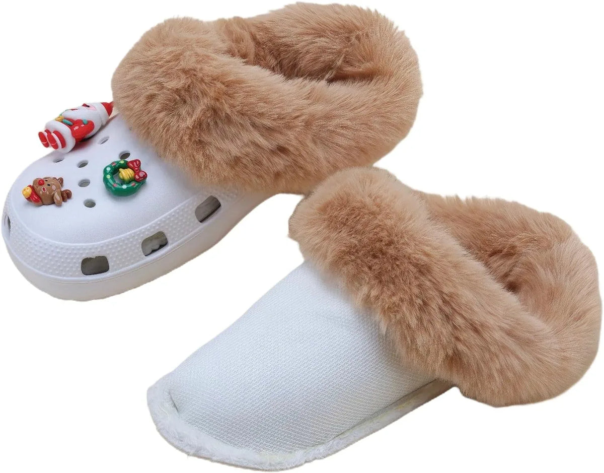 Removable Long-Pile Clog Liner Set with Laces — view 3