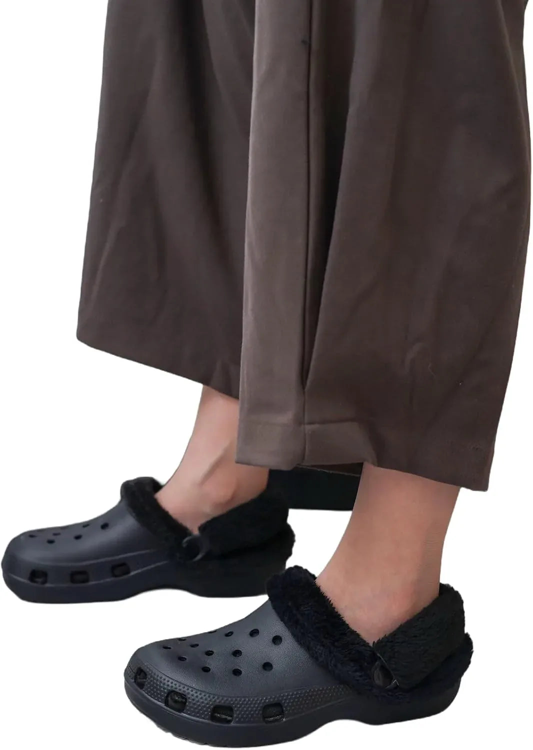Removable Long-Pile Clog Liner Set with Laces — view 4