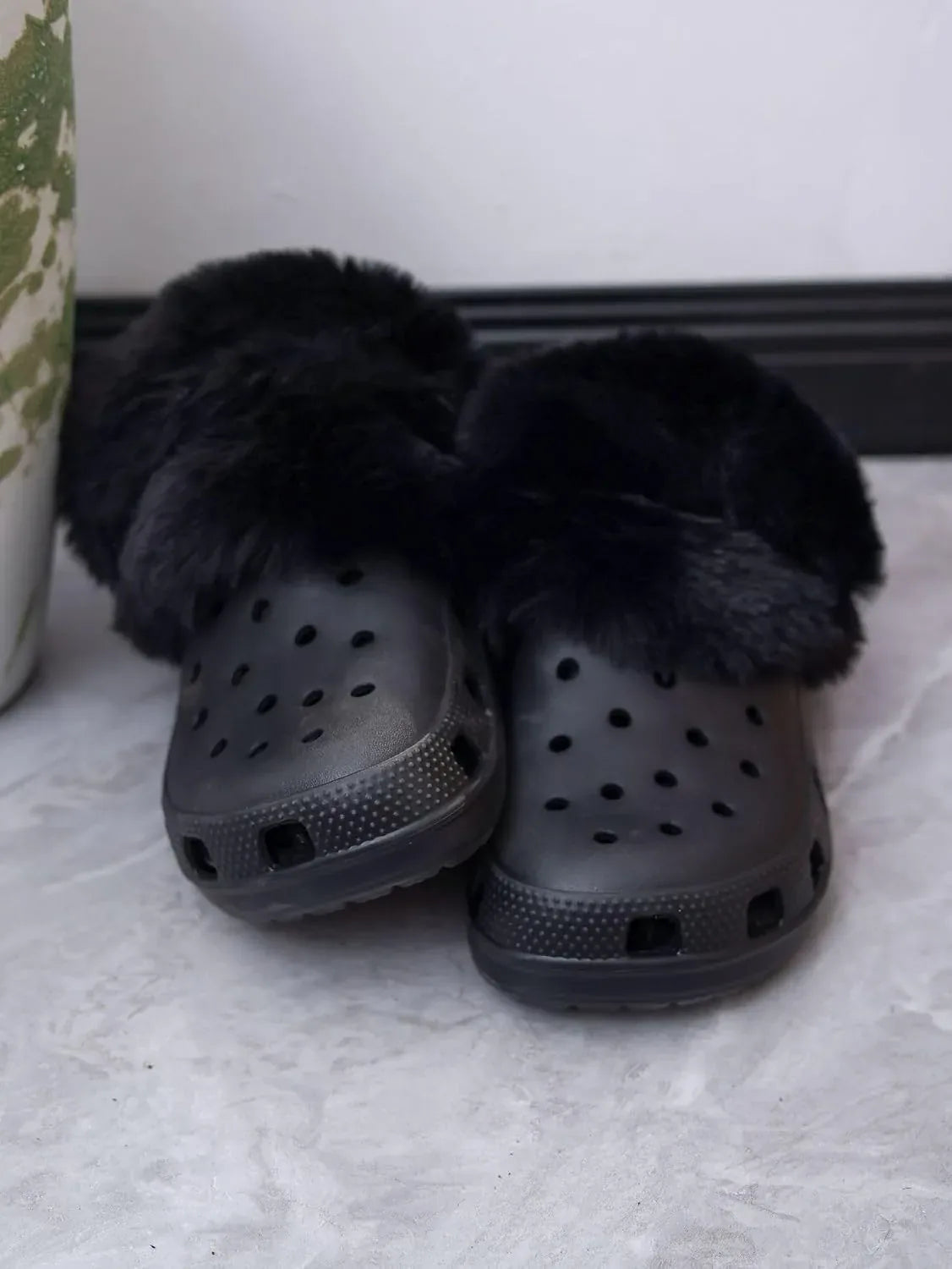 Removable Long-Pile Clog Liner Set with Laces — view 5